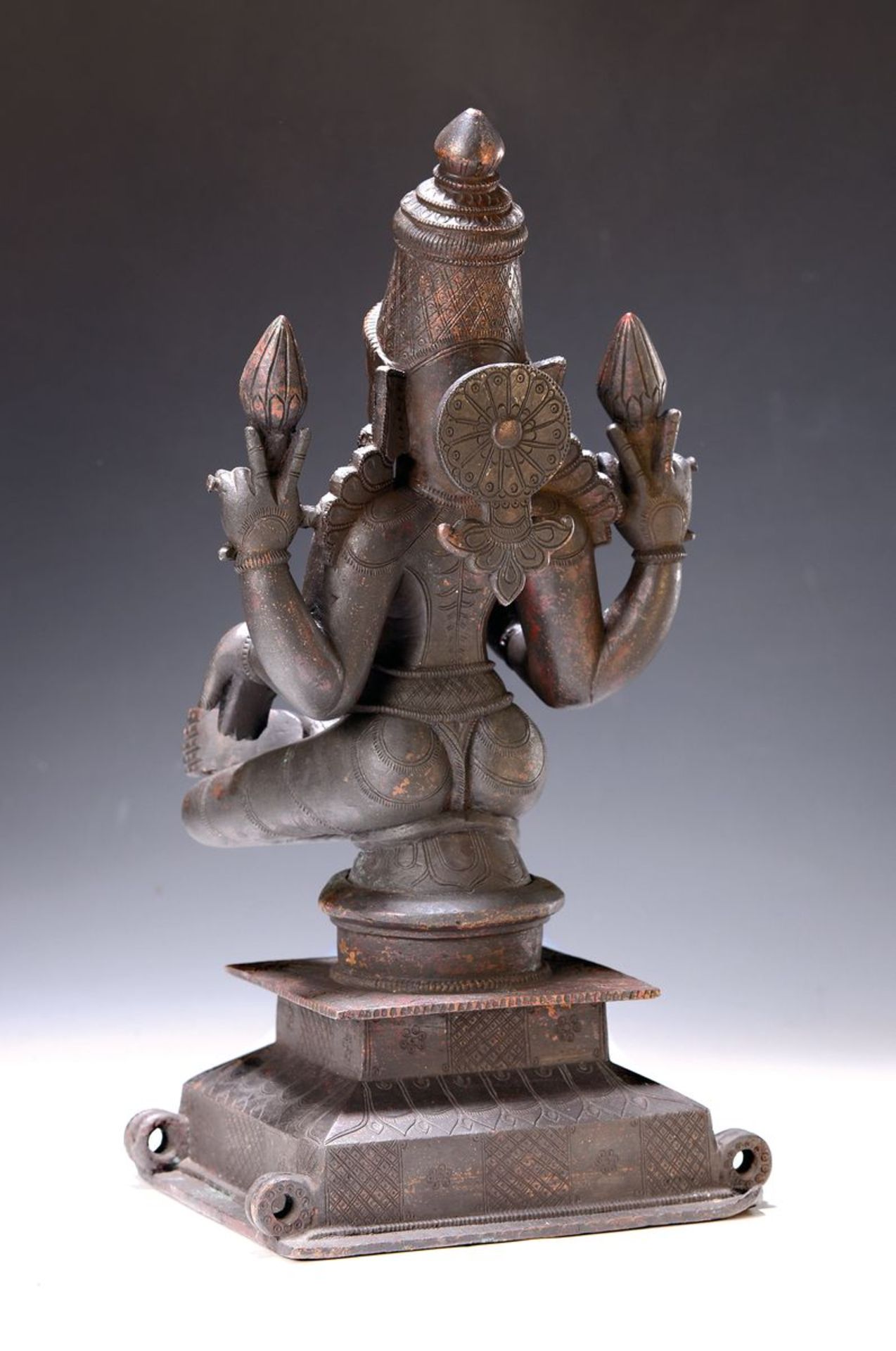 Bronzeskulptur, Indien, 19. Jh.,  Göttin Lakshmi, schwere - Bild 2 aus 11