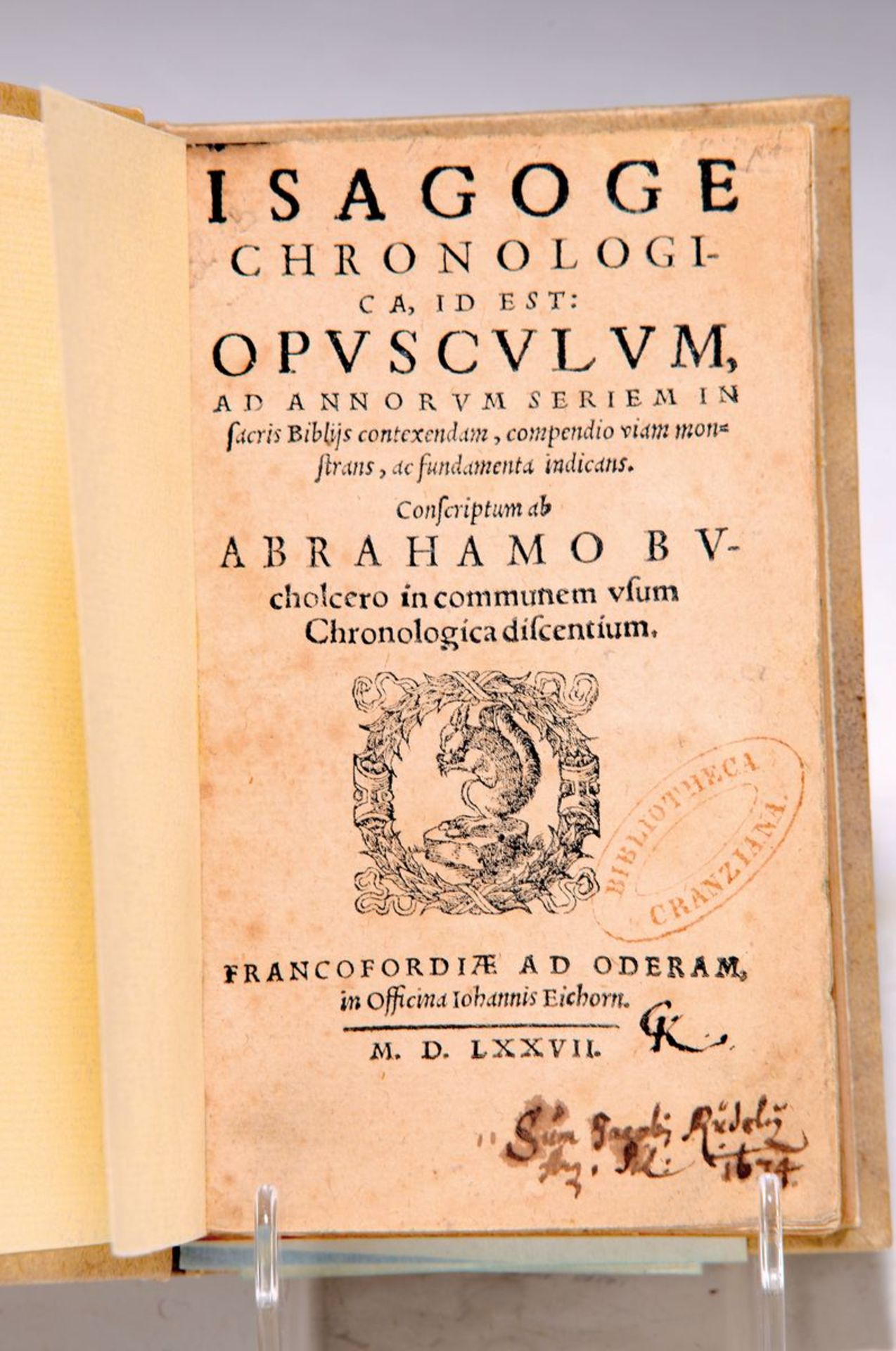 Abraham Buchholzer (1529-1584): Isagoge Chronologica,