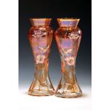Paar Vasen, Frankreich, um 1900, Jugendstil,  farbloses