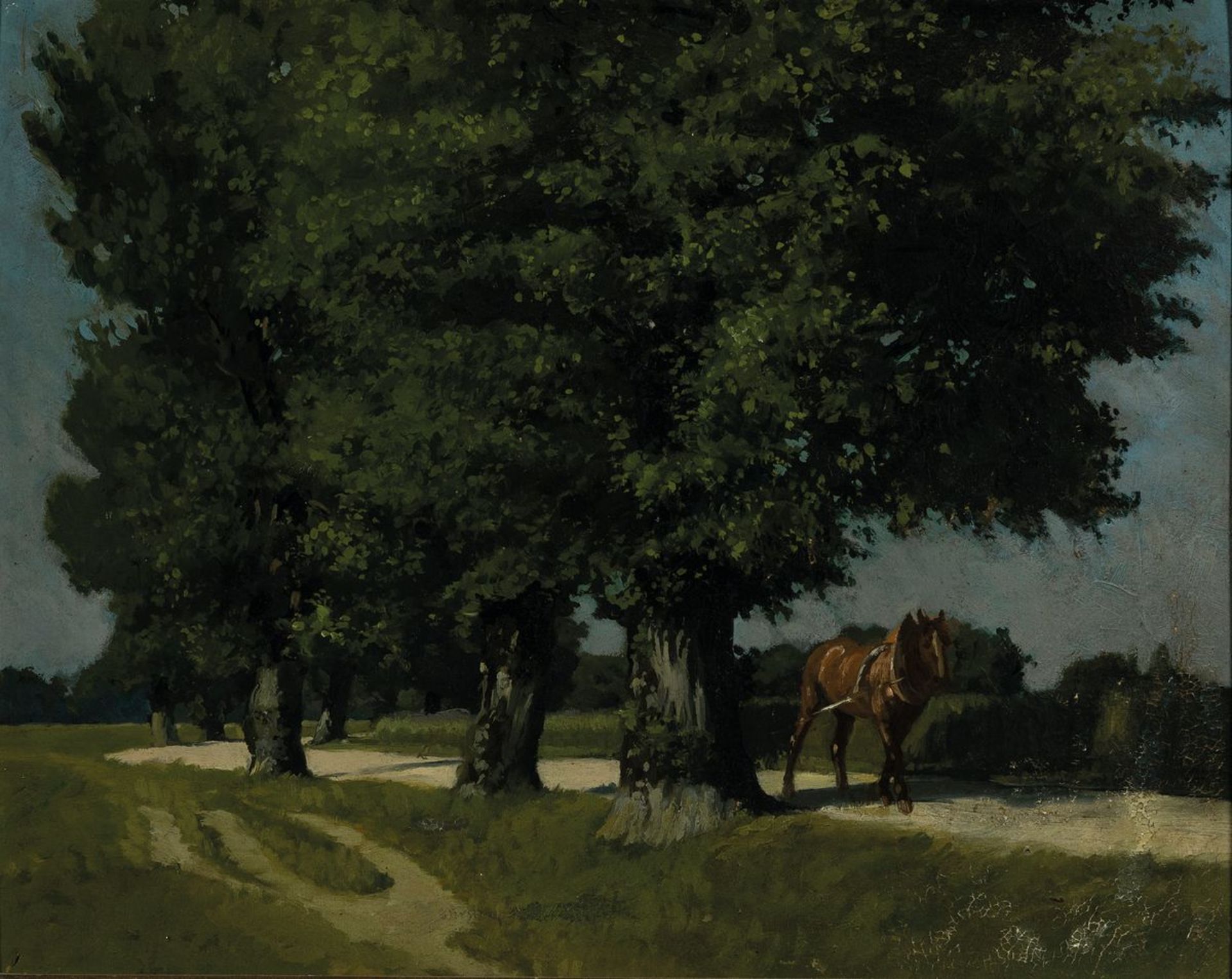 Max Barascudts, 1869 St.Denis-1927 München, Arbeitspferd