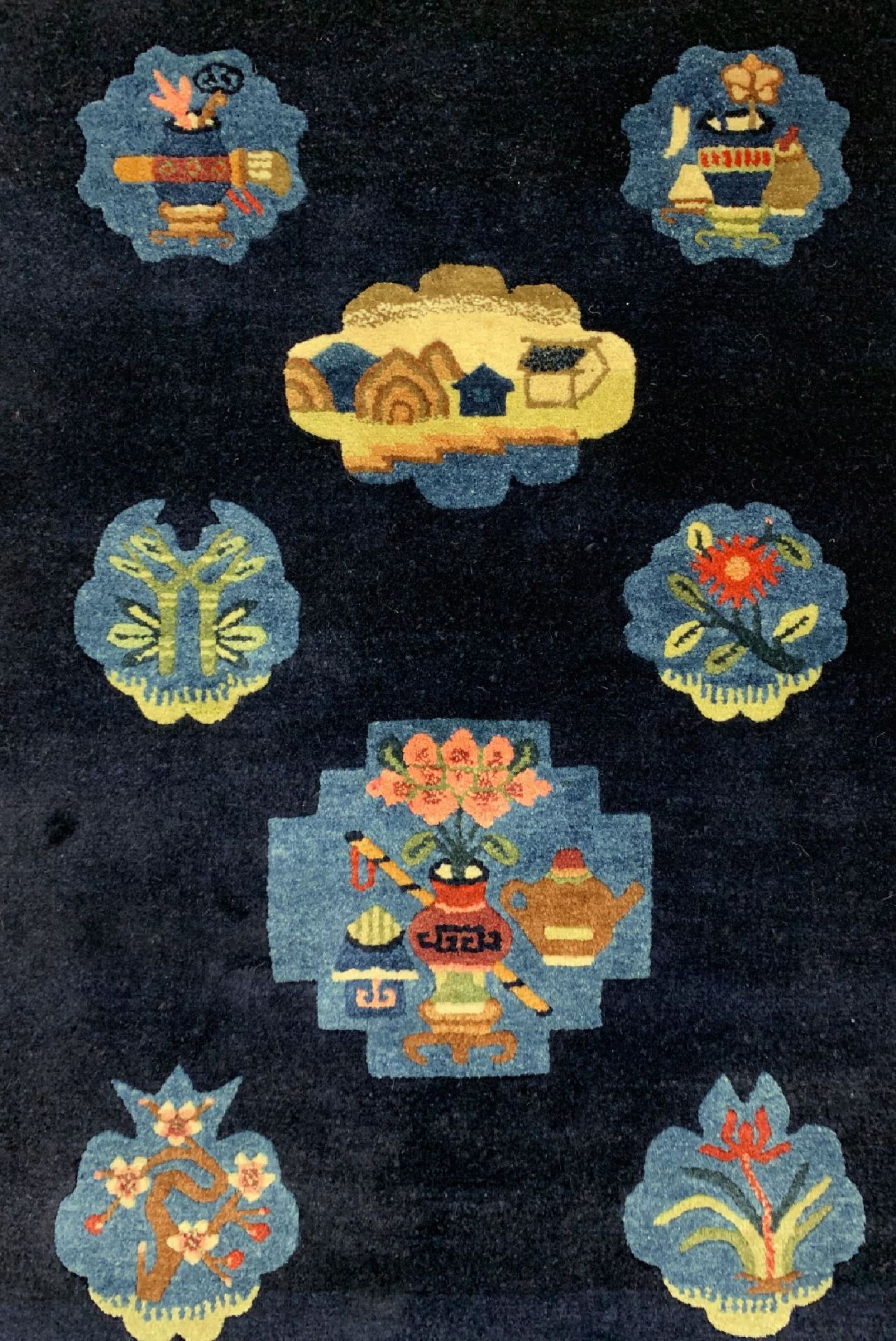 Antiker Pao Tow, China, um 1900, Wolle auf Baumwolle, - Image 4 of 6