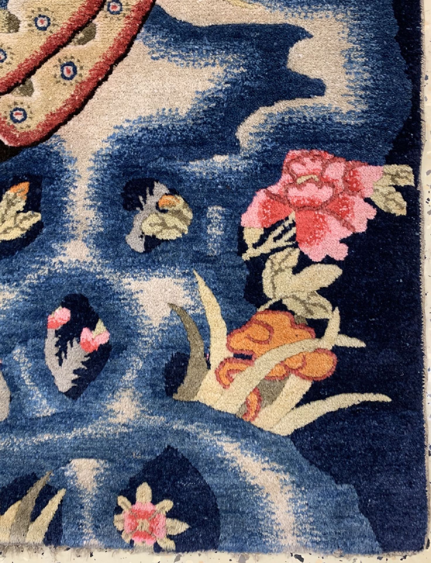 Pao Tow antik, China, um 1910, Wolle auf Baumwolle, ca. - Bild 2 aus 6
