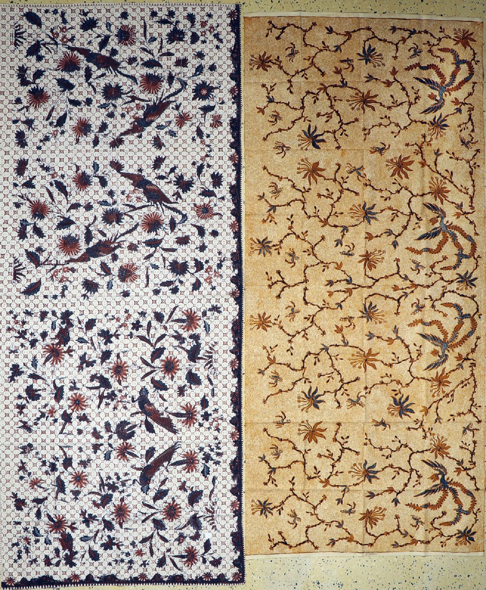 2 Kain Pajang, Sumatra, um 1970, Baumwoll Batik, ca. 240