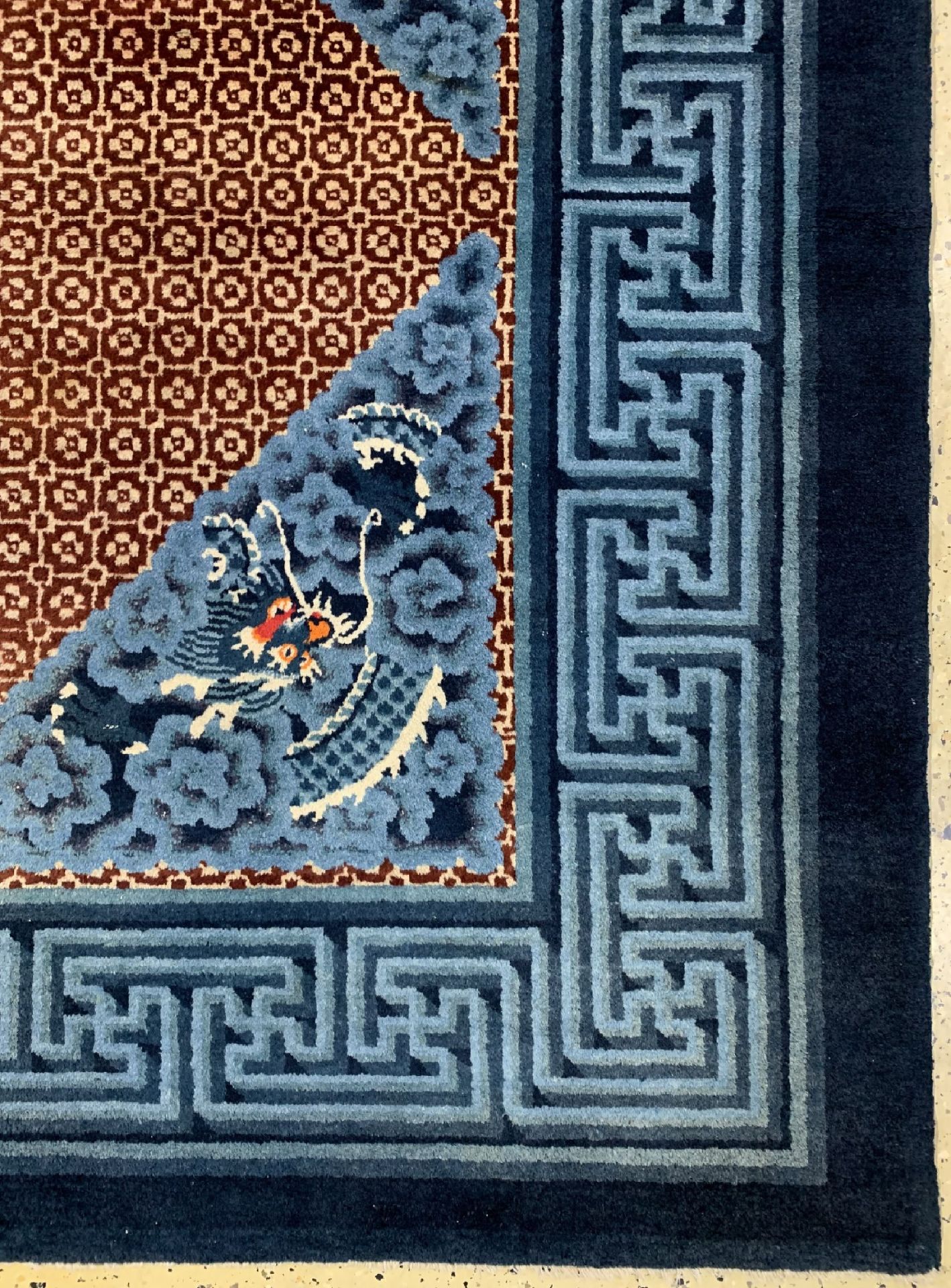 Antiker'Drachen-Teppich',   China, um 1900, Wolle auf - Bild 2 aus 6