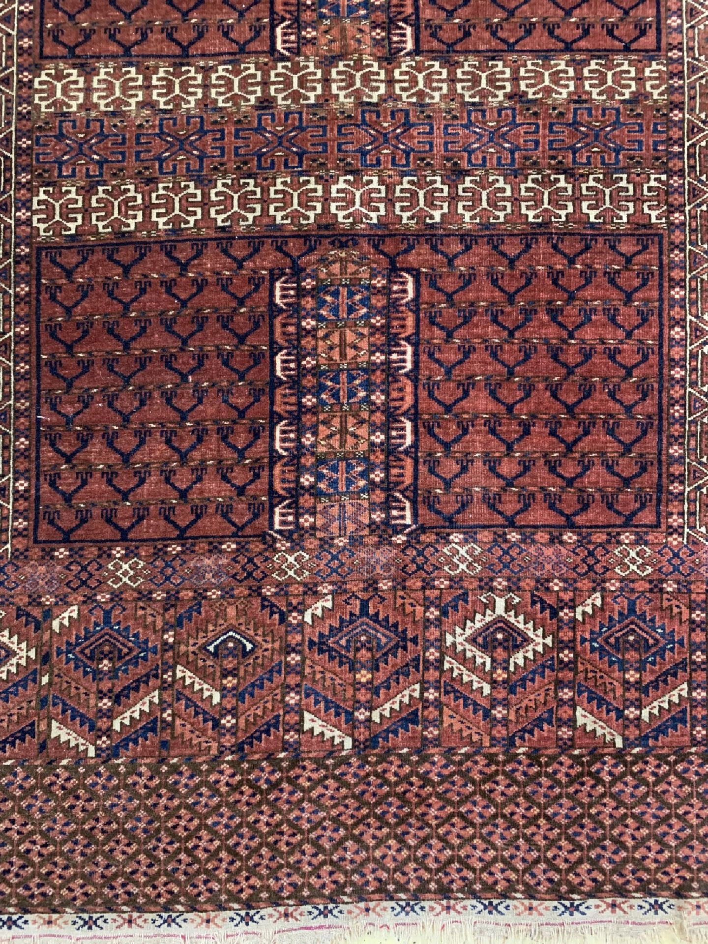 Tekke Engsi antik, Turkmenistan, 19.Jhd, Wolle auf - Image 3 of 6