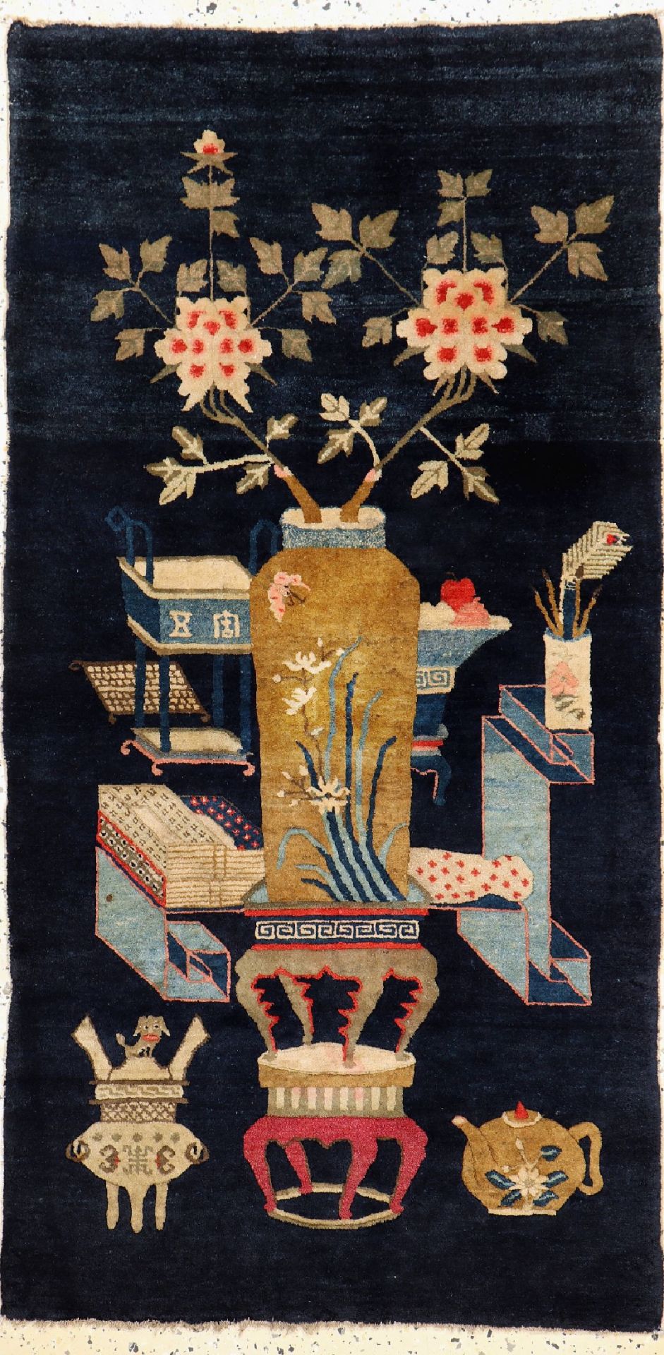 Pao Tow antik, China, um 1900, Wolle auf Baumwolle, ca.