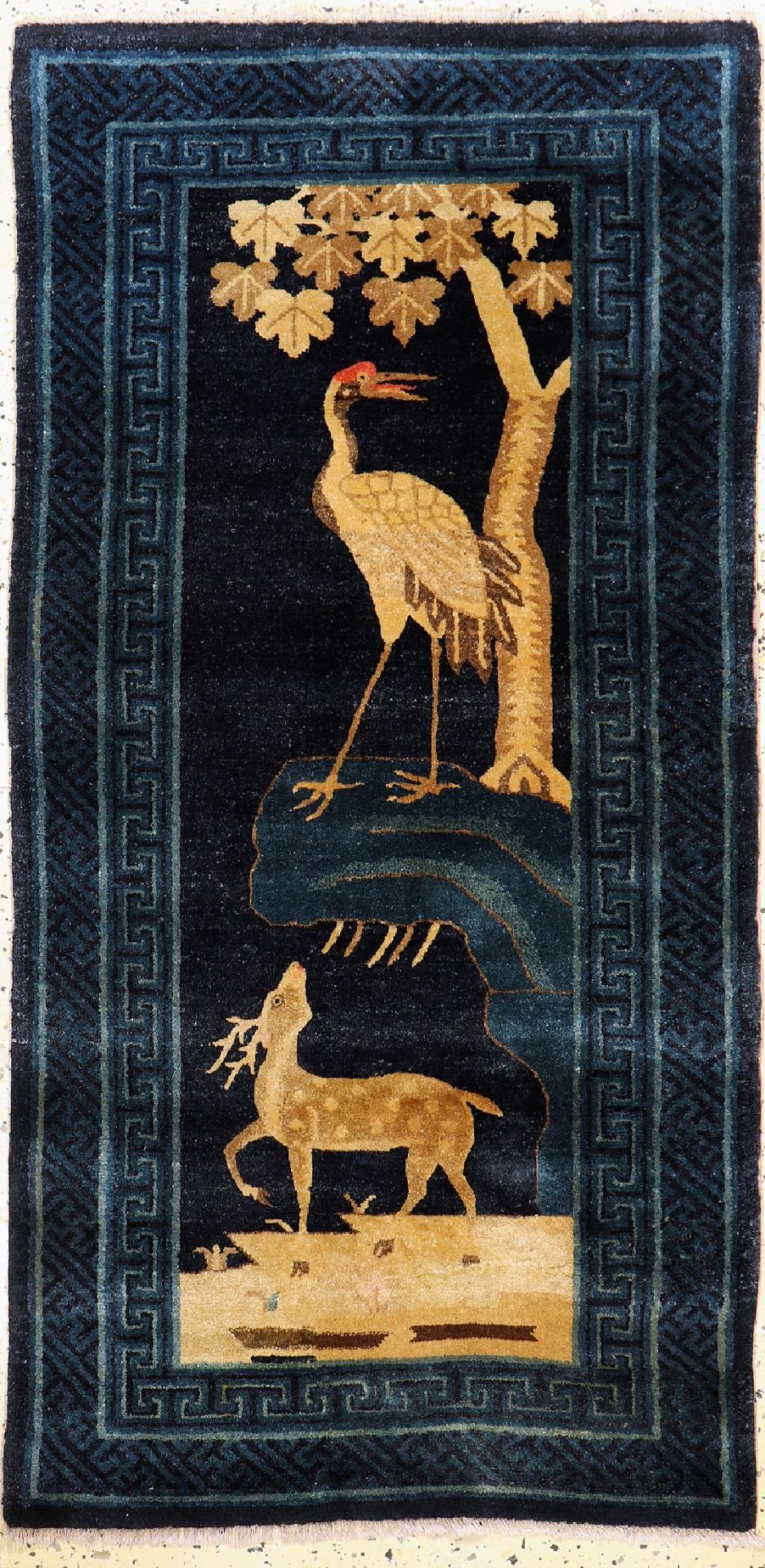 Antiker Pao Tow, China, um 1900, Wolle auf Baumwolle,