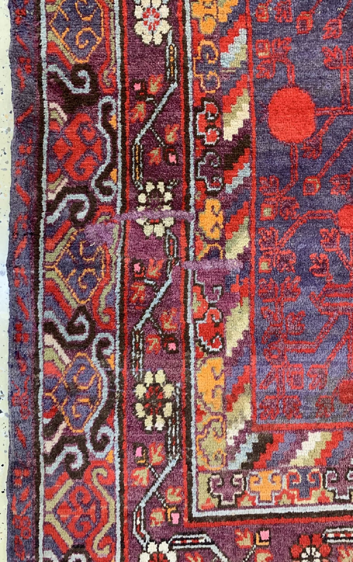 Antiker Khotan, Torkestan, um 1900, Wolle auf Baumwolle, - Image 4 of 7