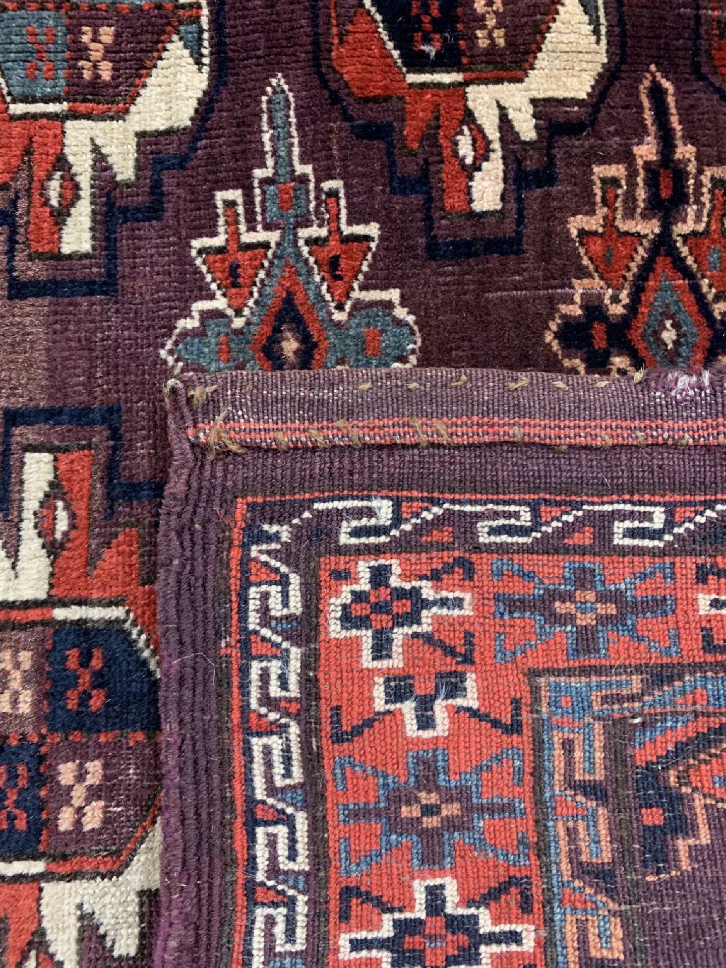 Igdir Tschowal antik, Turkmenistan, 19.Jhd,Wolle auf - Bild 6 aus 6
