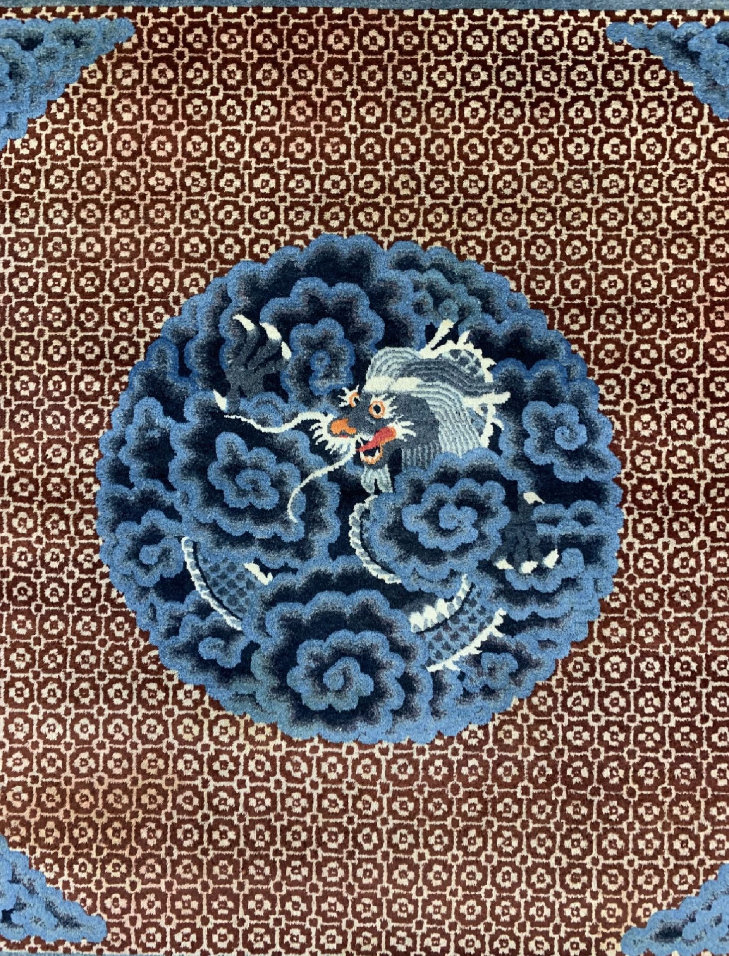Antiker'Drachen-Teppich',   China, um 1900, Wolle auf - Bild 3 aus 6