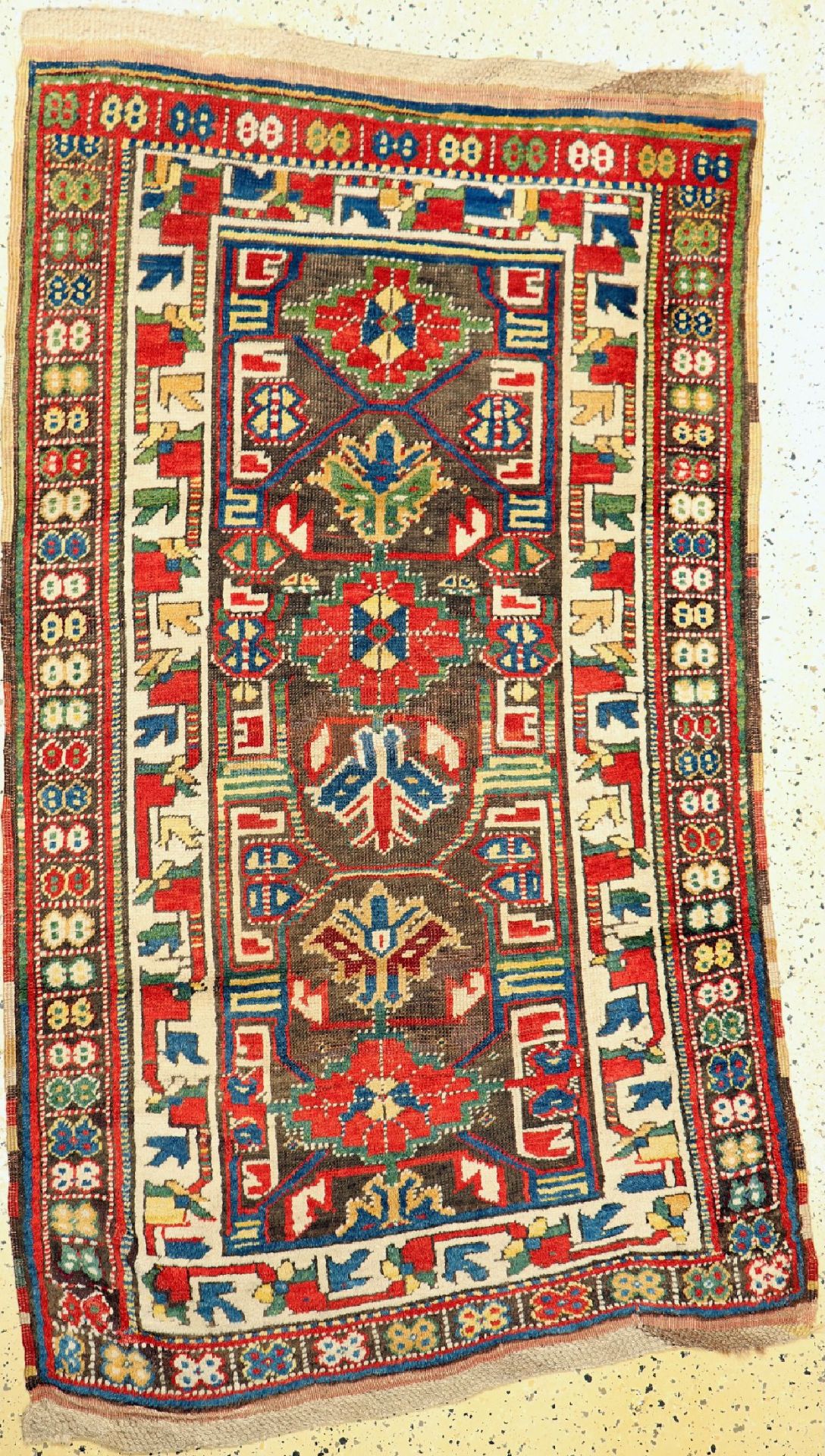 Kurdischer Dorfteppich antik, Persien, 19.Jhd, Wolle auf