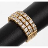 18 kt Gold Brillant-Ring, GG 750/000, 24 Brillanten zus.