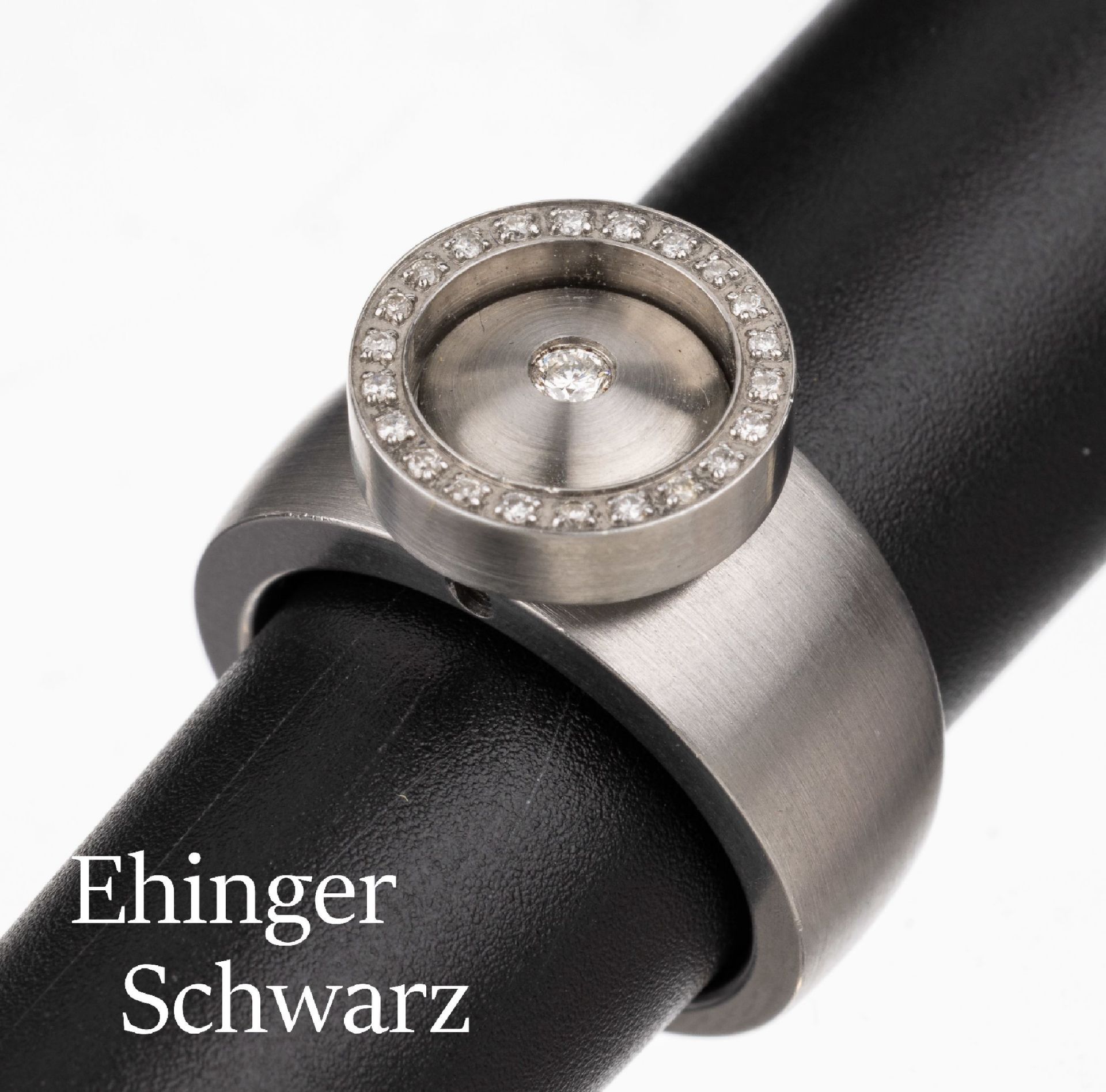 CHARLOTTE EHINGER SCHWARZ Brillant Wechselring, Stahl,