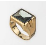 14 kt Gold Farbstein-Ring, GG 585/000, gr. synth.
