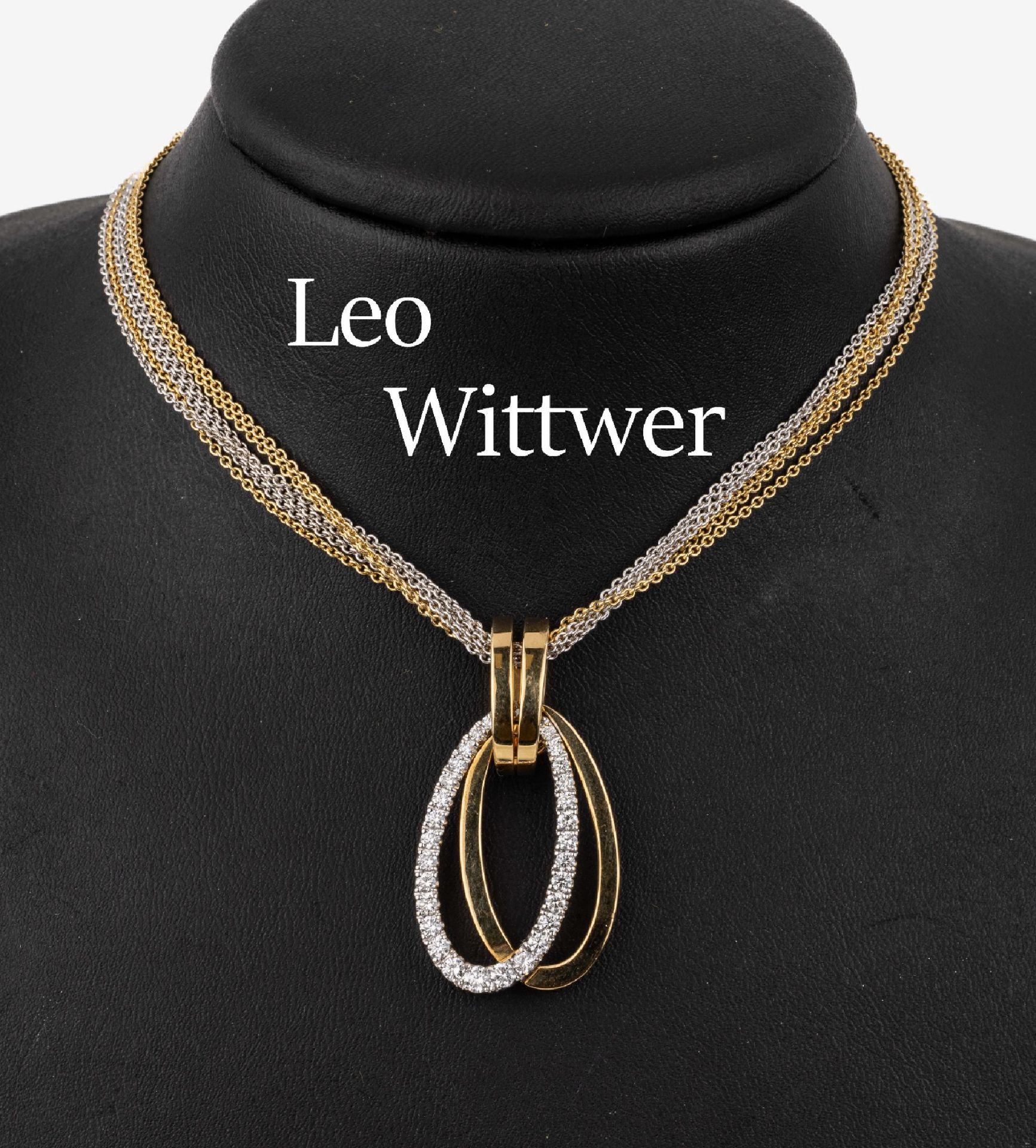 18 kt Gold LEO WITTWER Brillant-Anhänger, GG/WG 750/000,