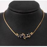 18 kt Gold Saphir-Brillant-Collier, GG 750/000, 4