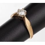 14 kt Gold Brillant-Ring, GG 585/000 gepr.,Brillant ca.