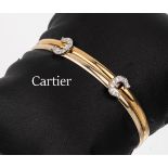 18 kt Gold CARTIER Brillant-Armreif 'Double C', GG/WG