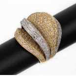 18 kt Gold Brillant Ring, GG/WG 750/000, 4-geteilt mit 4