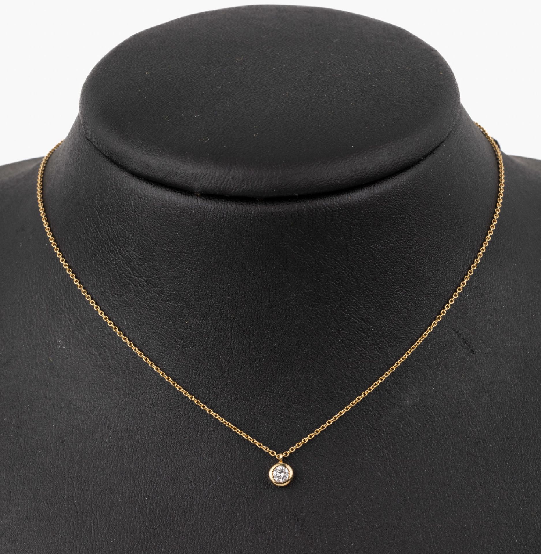 14 kt Gold Brillant-Collier, GG 585/000, Brillant ca.