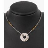 Platin und Gold Brillant-Collier, Pt gepr. und GG