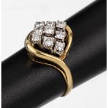 14 kt Gold Brillant-Ring, GG/WG 585/000, 9 in WG