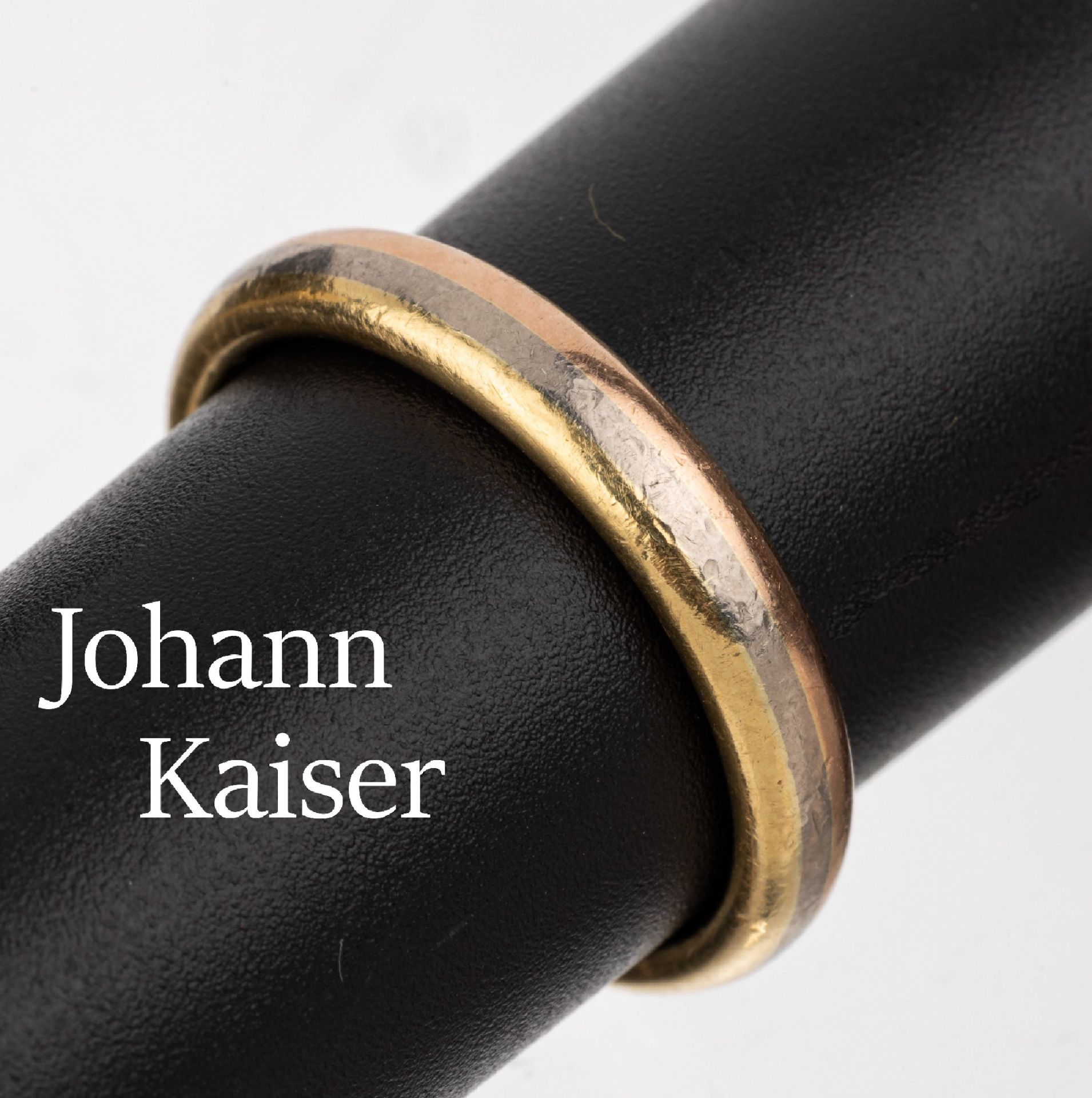 18 kt Gold Ring, GG/WG/RG 750/000, Meistermarke JOHANN