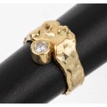 14 kt Gold Brillant-Ring, GG 585/000, abstrakte