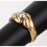 18 kt Gold Brillant-Ring, GG/WG 750/000, in WG gefasster