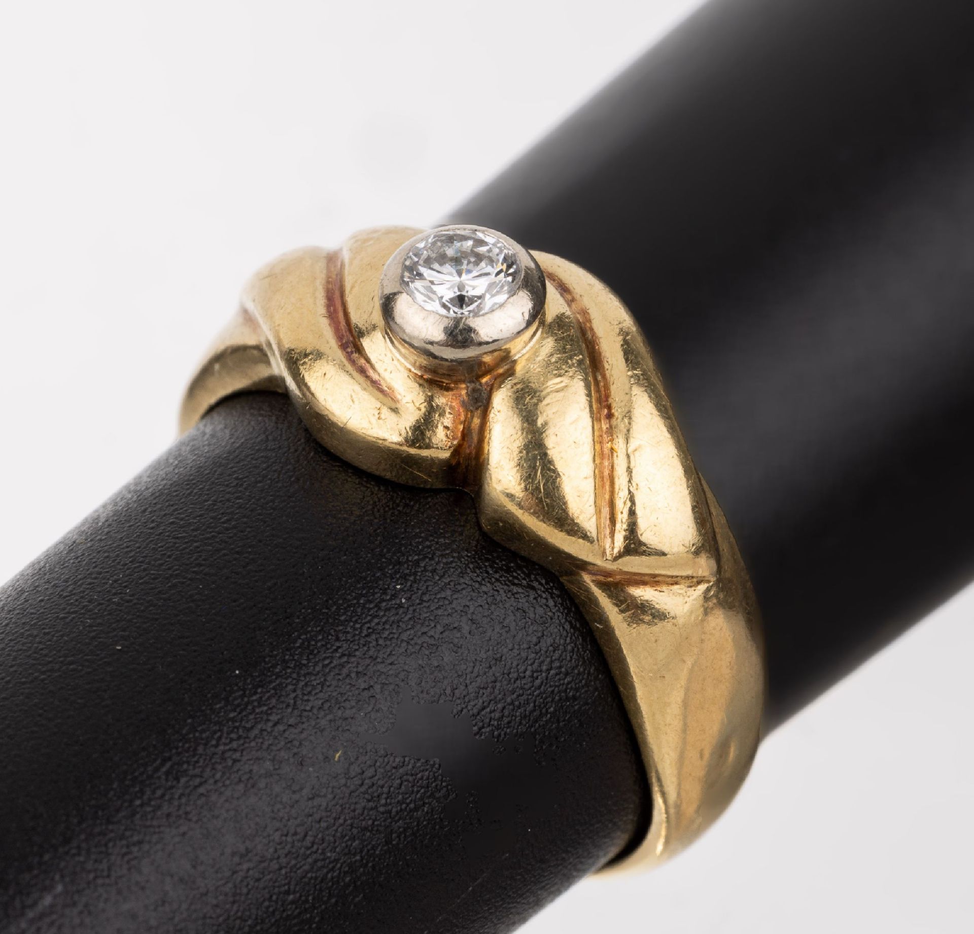 18 kt Gold Brillant-Ring, GG/WG 750/000, in WG gefasster