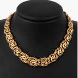 14 kt Gold Collier, GG 585/000, im Verlauf,L. ca. 46 cm,