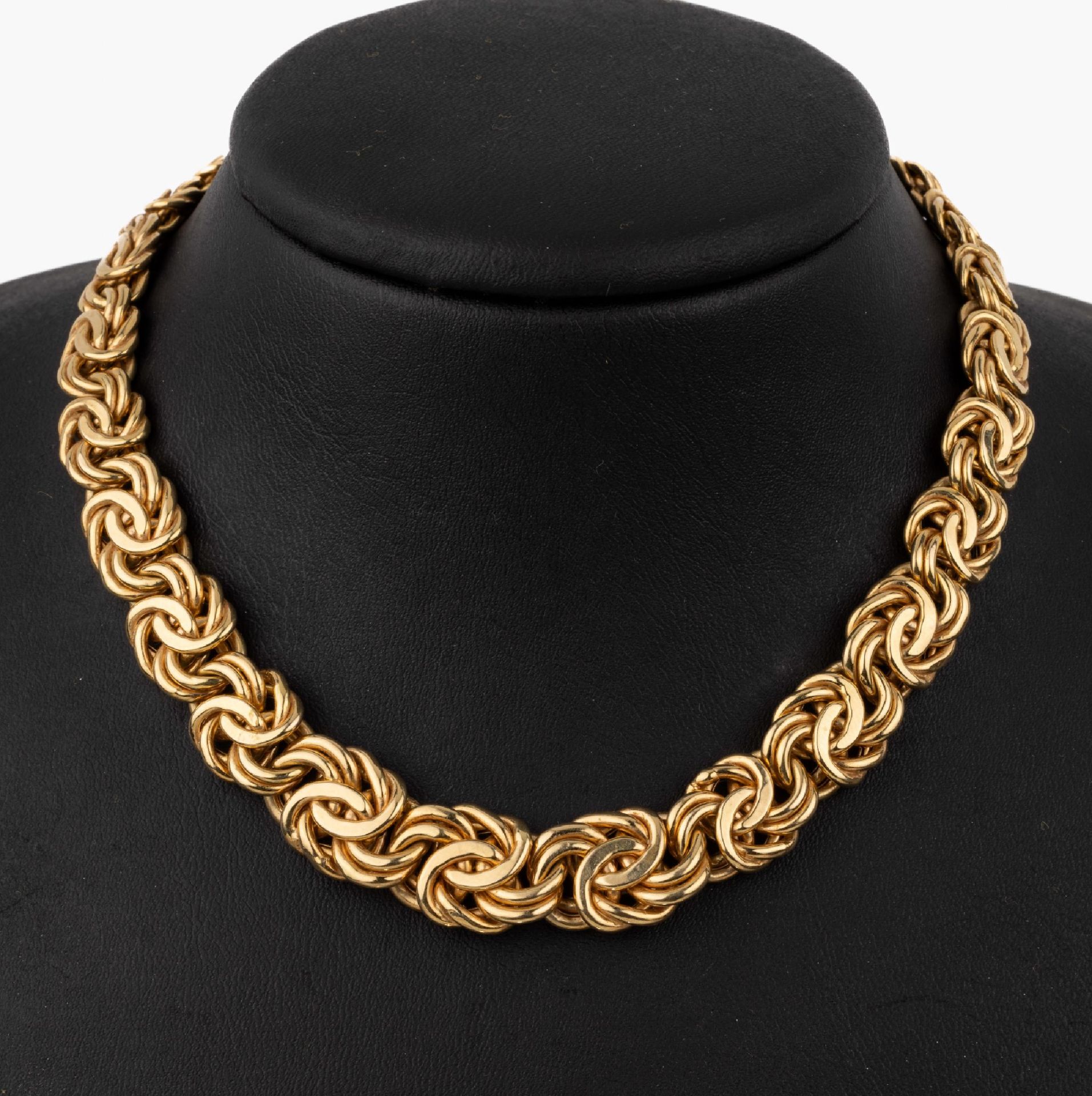 14 kt Gold Collier, GG 585/000, im Verlauf,L. ca. 46 cm,