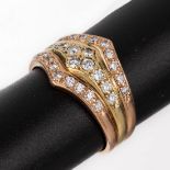 14 kt Gold Brillant-Ring, RG/GG 585/000, 28 Brillanten