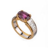 18 kt Gold Rubin-Diamant-Ring, GG/WG 750/000,