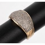 14 kt Gold Diamant-Ring, GG 585/000, in WG gefasste