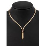 14 kt Gold Collier, GG/WG 585/000, Mittelteil mit 3 kl.