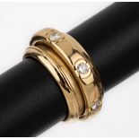 18 kt Gold Brillant Ring, GG 750/000, Mittelteil