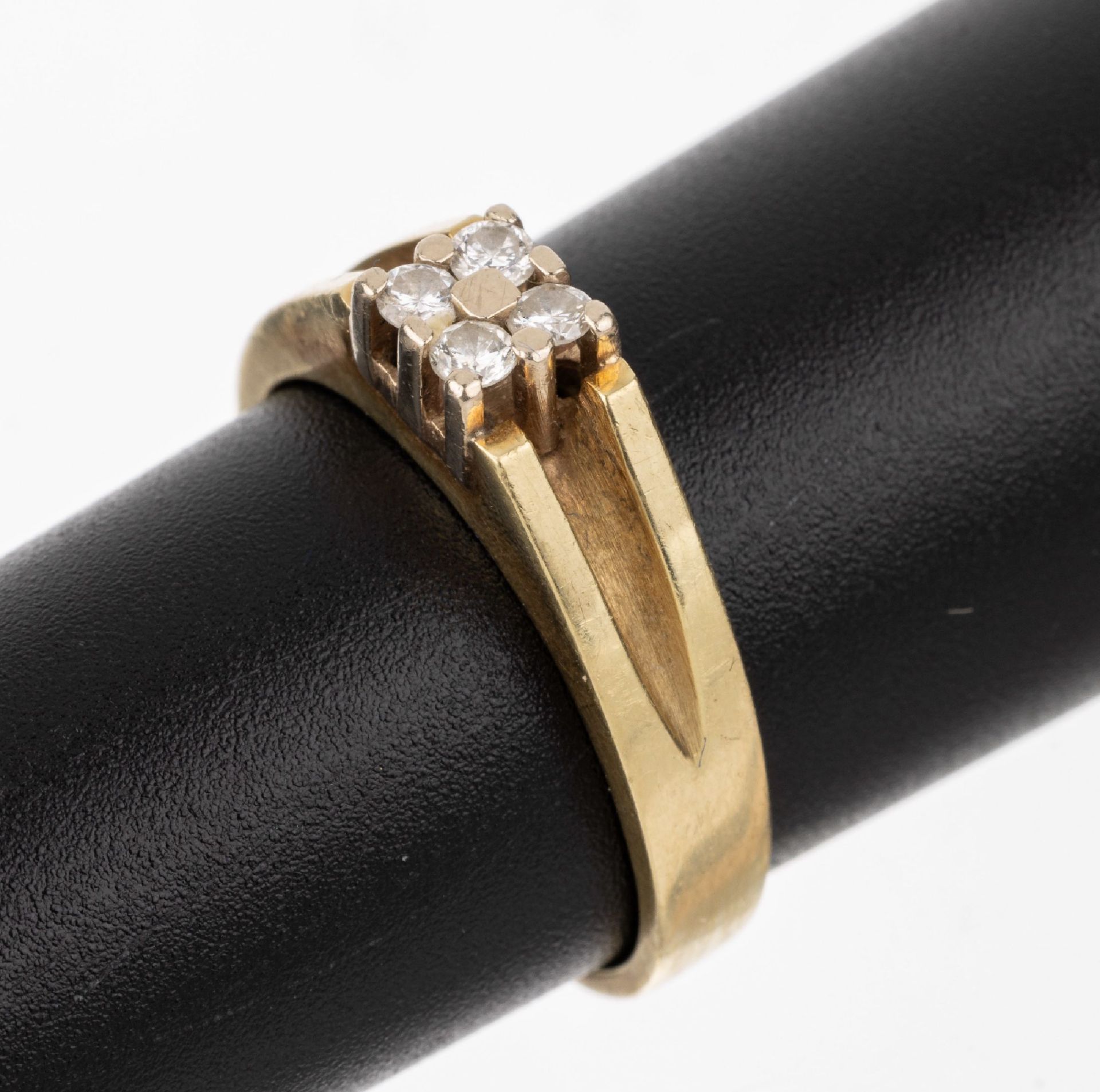 14 kt Gold Brillant-Ring, GG/WG 585/000, 4 in WG