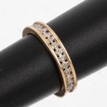 14 kt Gold Brillant-Ring, GG/WG 585/000, inWG gefasste