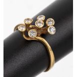 14 kt Gold Brillant-Ring, GG 585/000, außergewöhnliche