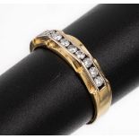 18 kt Gold Brillant-Ring, GG/WG 750/000, in WG gefasste