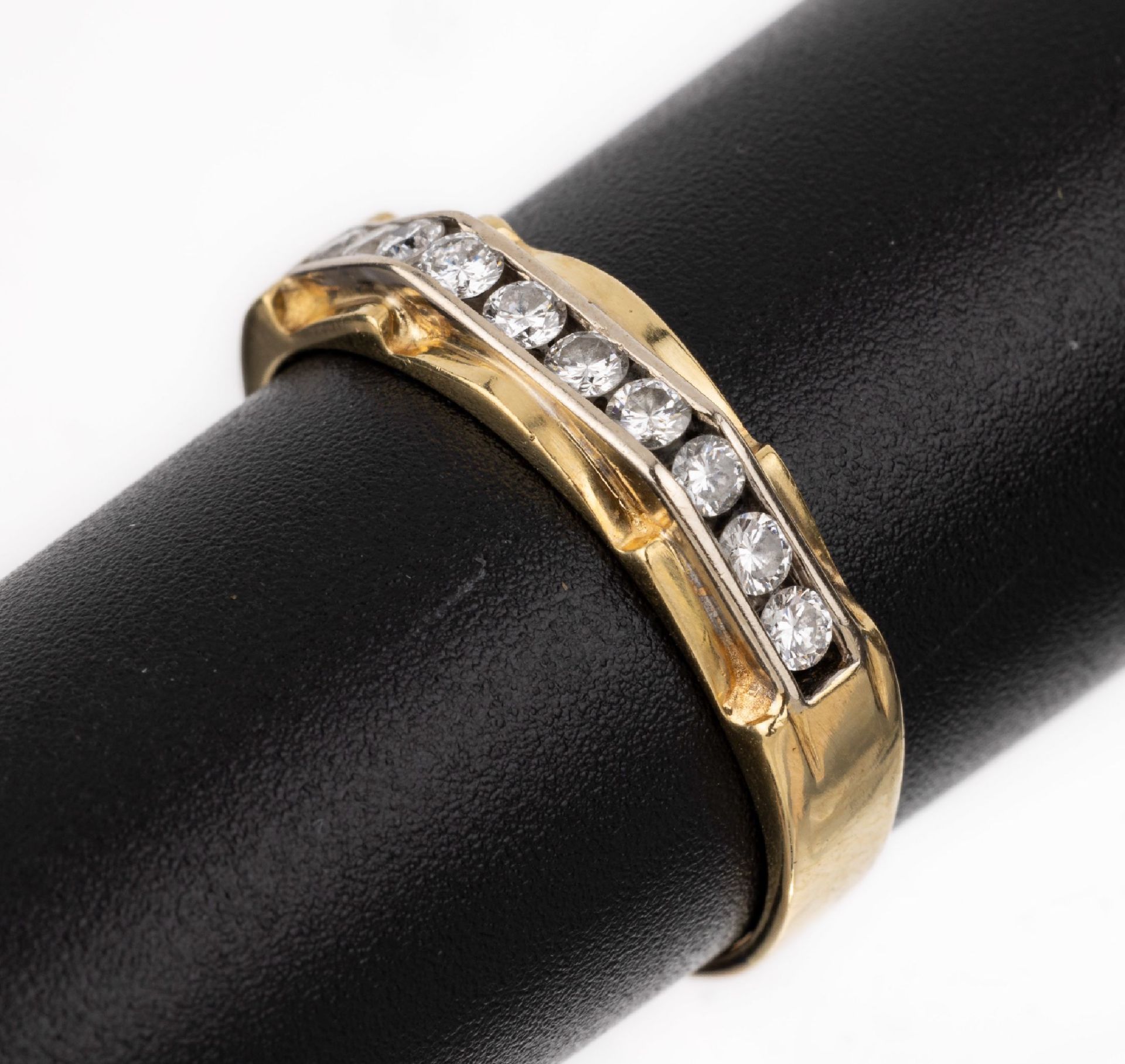 18 kt Gold Brillant-Ring, GG/WG 750/000, in WG gefasste