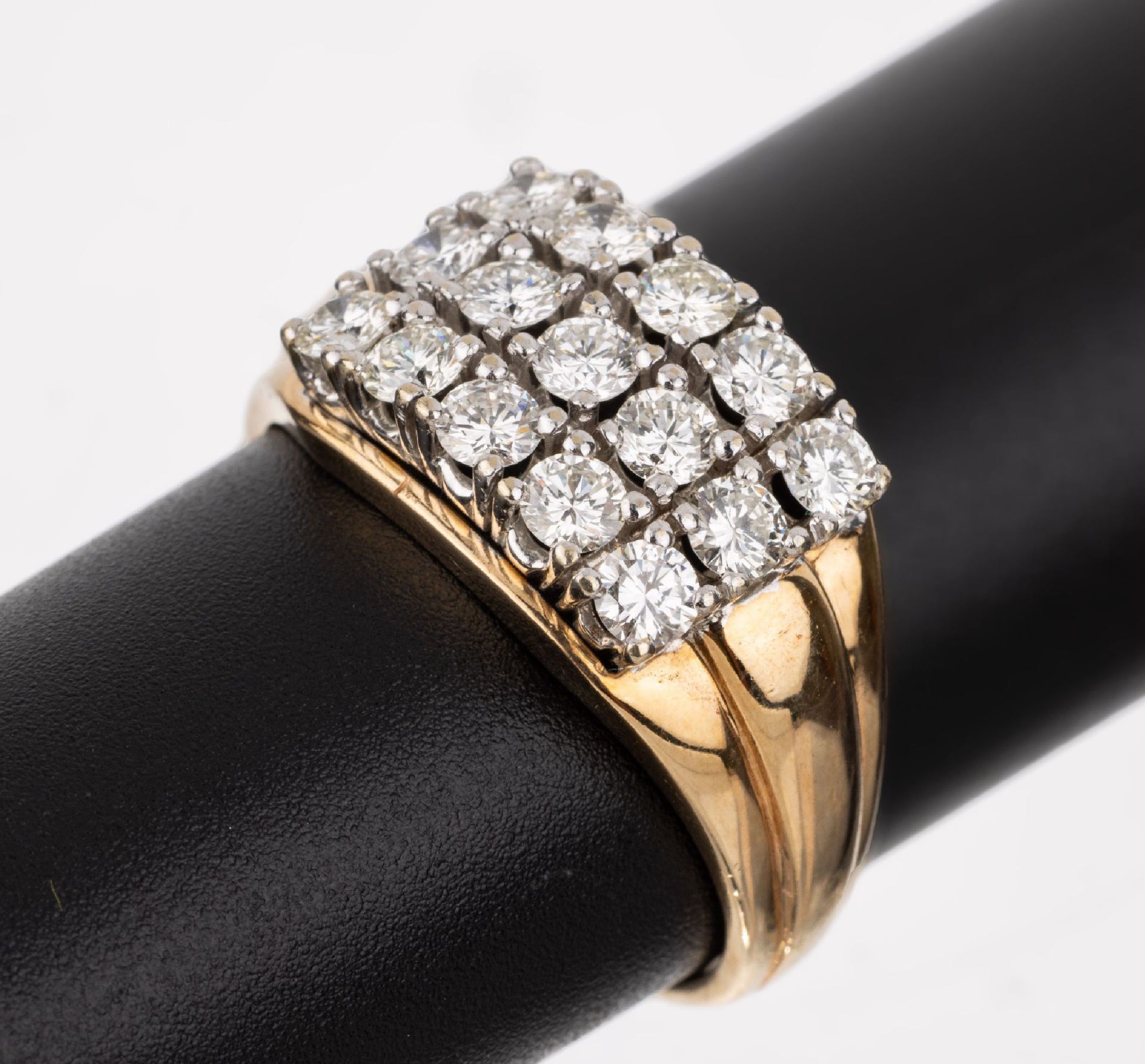 14 kt Gold Brillant-Ring, GG/WG 585/000, 15in WG