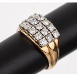 14 kt Gold Brillant-Ring, GG/WG 585/000, 15in WG