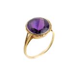 14 kt Gold Amethyst Ring, GG/WG 585/000, inWG gefasster