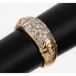 14 kt Gold Brillant-Ring, GG 585/000, 26 Brillanten zus.