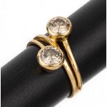 18 kt Gold Diamant-Ring, GG 750/000, 2 Diamanten zus.