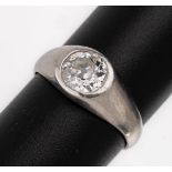 Platin Diamant-Ring, Pt gepr., ovaler Altschliffdiamant