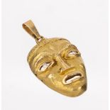 18 kt Gold Anhänger mit Brillanten 'Maske', GG 750/000, 2
