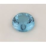 Loser rundfacett. Aquamarin im Sonnenschliff ca. 35.15 ct,